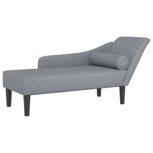 vidaXL Chaise Longue con Cuscini Grigio Chiaro in Tessuto, Divano Letto, Divano Imbottito, Seduta da Soggiorno, dormeuse, Seduta da Salotto