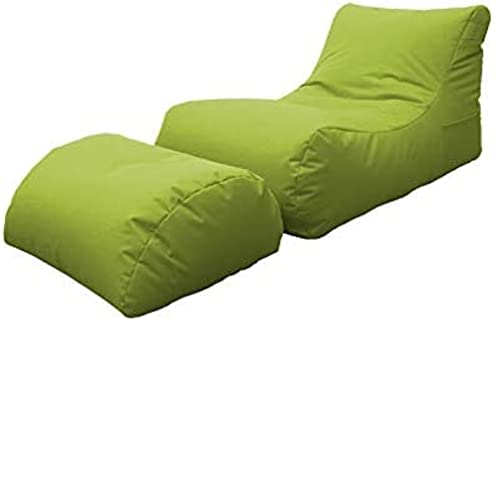 Talamo Italia Chaise Longue Moderna da Soggiorno, Made in Italy, Poltrona con poggiapiedi in Nylon, Pouf Imbottito per Camera da Letto, cm 120x80h60, Colore Verde