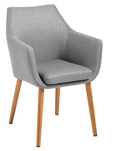 AC Design Furniture 60350 Poltrona Trine, Tessuto Seduta / Schienale Corsica, Grigio Chiaro, 58 x 58 x 84 cm