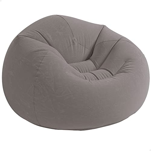 Intex Beanless Bag - Poltrona a sacco, Grigio, 1.14 m x 1.14 m x 71 cm