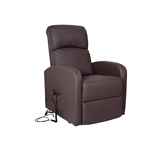 CRIBEL Relax Spike Poltrona, Movimento Elettrico con Funzione Alzapersona Recrinabile Massaggio, Telecomando Incluso, Fango, 65 x 91 x 101 cm