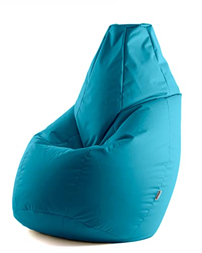 Avalon - Pouf Poltrona Sacco Grande L Jive, Puffo per Sedersi Ergonomico, Pouf a Sacco in Tessuto Antistrappo e Impermeabile, Comoda Poltrona a Sacco Moderna, Made in Italy(80x80x125cm-Petrol)