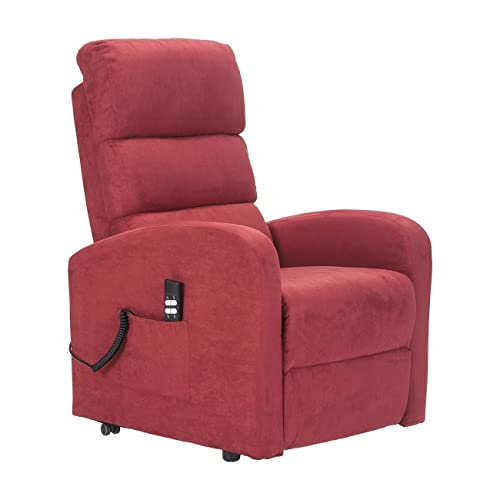 POLTRONE ITALIA Jessica 1 | DETRAZIONE 19% | Poltrona Relax Alzapersona Reclinazione Combinata con 1 Motore, Micromolle, Microfibra | Rosso