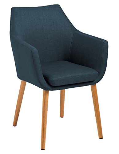 AC Design Furniture 59329 Poltrona Trine, Tessuto Seduta / Schienale Corsica Blu Scuro, 58 x 58 x 84 cm