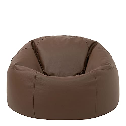 Bean Bag Bazaar - Pouf/Poltrona in Vera Pelle, Colore Marrone