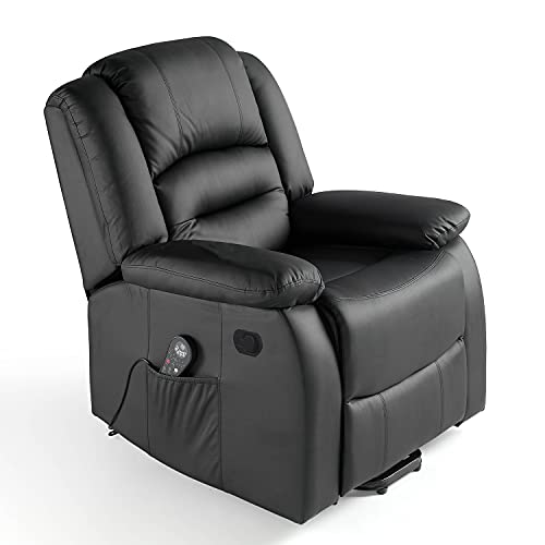 ECO-DE Poltrona Massaggiante Maximum 9 Massaggi Automatici, 5 Livelli Di Intensità, Calore Lombare, Con Funzione Massaggio Relax, Nero