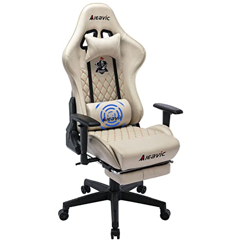 ALEAVIC Sedia Gaming Ergonomica, Sedia da Gaming Girevole, Sedie da Ufficio Poltrona (Bianco)