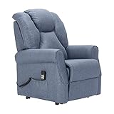 SIME Betty 2 motori Poltrona Alzapersona Relax Detraibile 19% Roller System schienale fiocco seduta micromolle antimacchia poltrona anziani poltrone reclinabili Blu denim