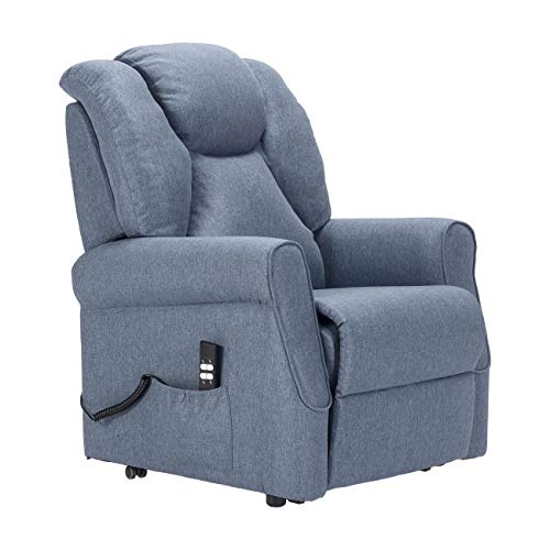 SIME Betty 2 motori Poltrona Alzapersona Relax Detraibile 19% Roller System schienale fiocco seduta micromolle antimacchia poltrona anziani poltrone reclinabili Blu denim