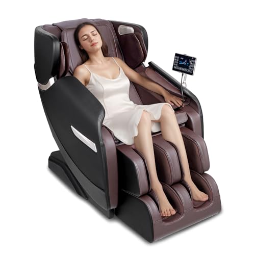 VEVOR Poltrona Massaggiante Poltrona Reclinabile 3D Zero Gravità Shiatsu per Tutto Corpo Multiple Automatiche, Riscaldamento, Altoparlante Bluetooth, Airbag, Rullo Poggiapiedi, Schermo Tattile