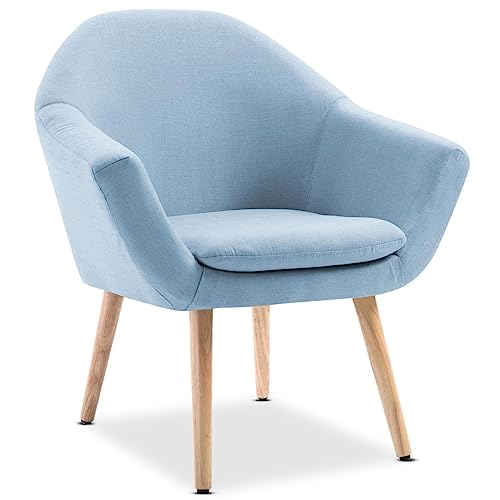Mc HAUS Navian Blu - Poltrona imbottita in stile scandinavo per soggiorno, sala da pranzo o camera da letto, blu