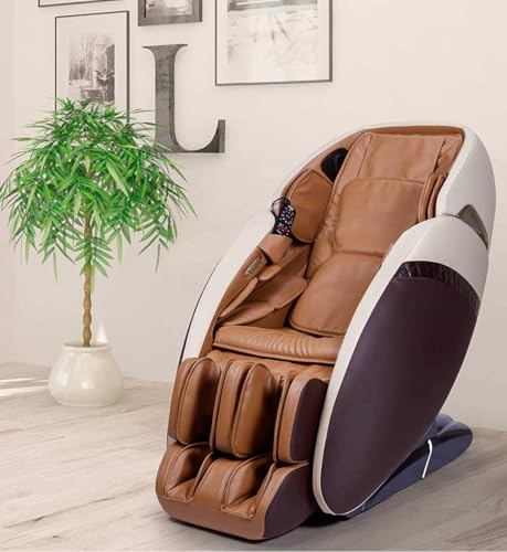 GLOBAL RELAX® | SATORI Poltrona da massaggio 3D I Marrone | 6 Programmi massaggio | Tecnologia Zero Gravità I Zero Spazio | Generatore di ioni di ossigeno | Pressoterapia | Bluetooth I 3D I USB